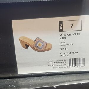 Women's Crochet Slip-On Heels - Multi-Color